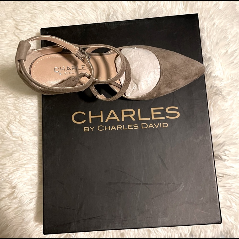 Charles David Strappy Suede Heels